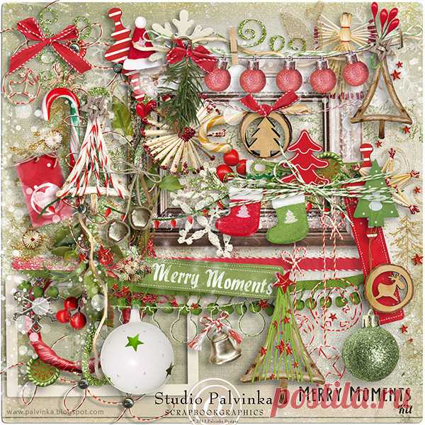 Очень красивый скрап-набор «Merry Moments»