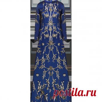 Вечернее платье, вышитое пайетками, цвет голубой | Faberlic