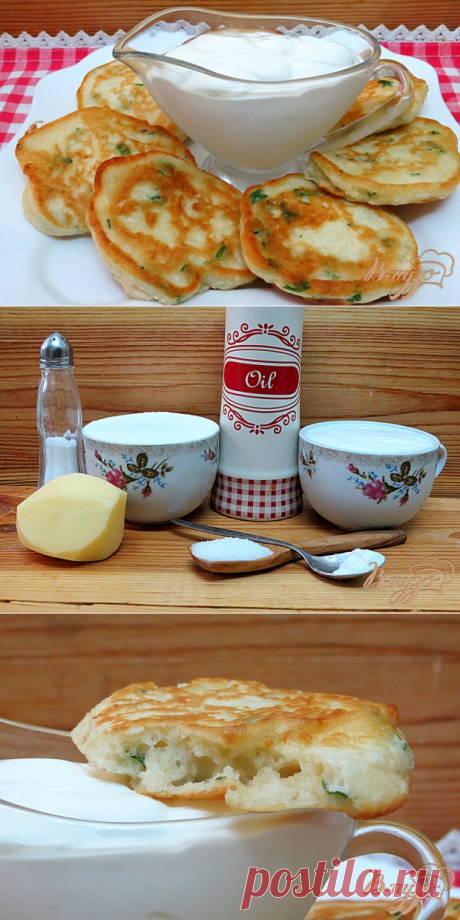 Оладьи на кефире, без яиц, с картофелем - пошаговый рецепт с фото
