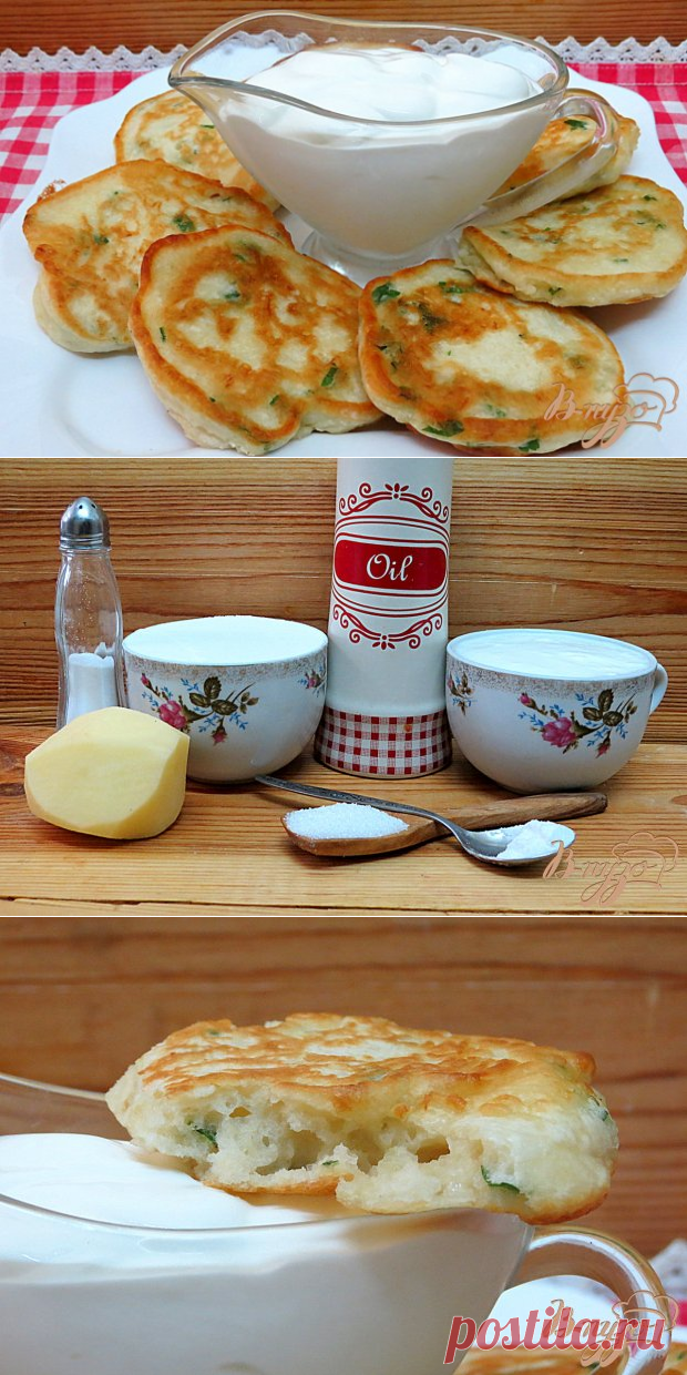 Оладьи на кефире, без яиц, с картофелем - пошаговый рецепт с фото