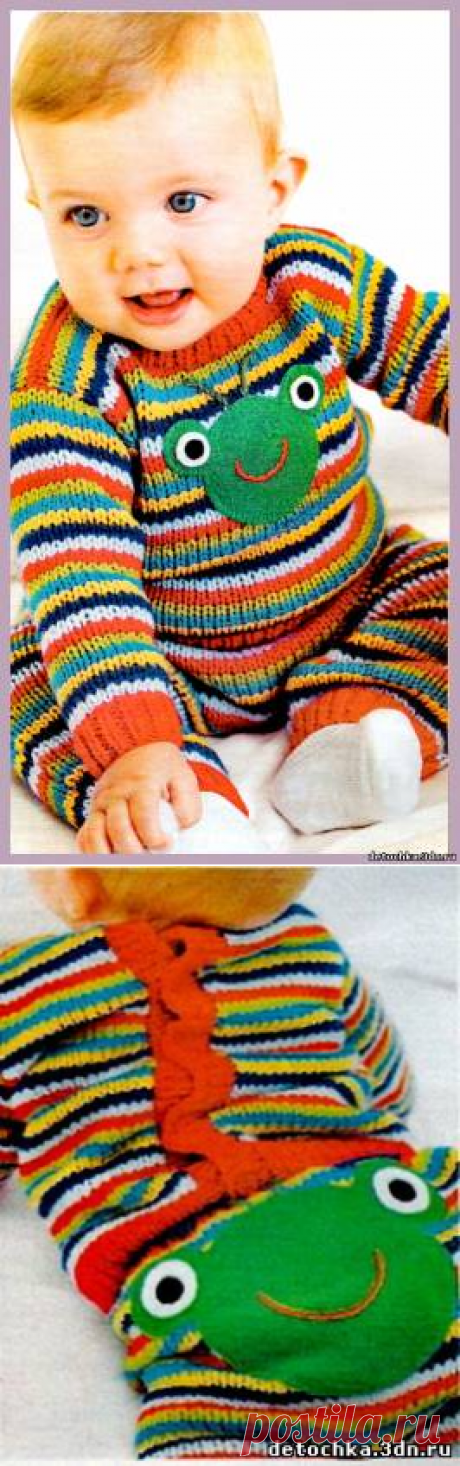 Полосатый костюм для малыша. Вязание для детей. - Вязание костюмов для мальчиков - Вязание мальчикам - Вязание для малышей - Вязание для детей. Вязание спицами, крючком для малышей