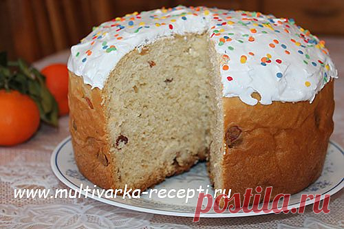 Кулич с изюмом в мультиварке |