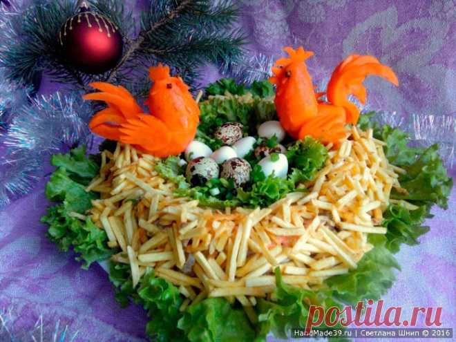 Салат из куриных желудков "Петушок"