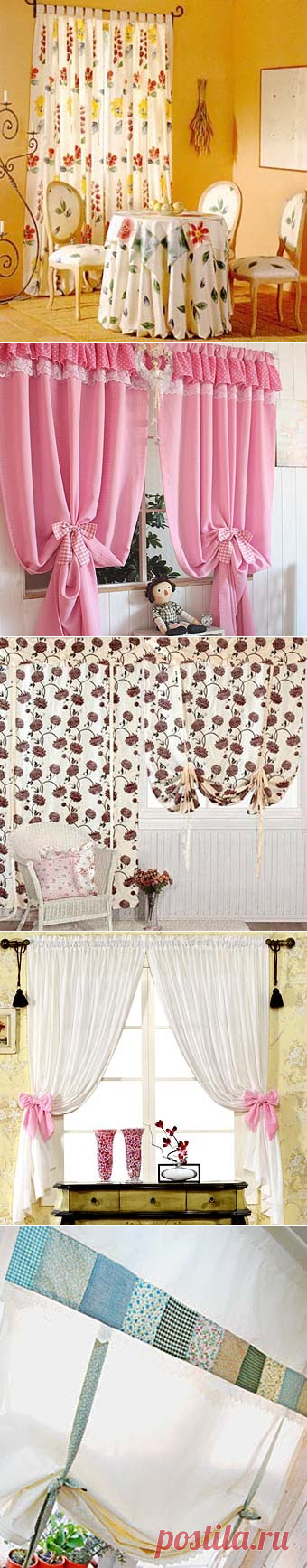 Простые шторы: веселый ситец для кухни