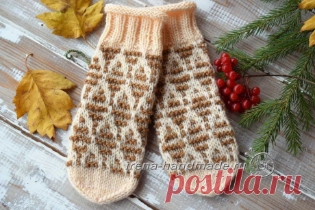 Ленивый жаккард — узор «Веселые ромбы» (вязание, схемы и фото) - Irena Handmade