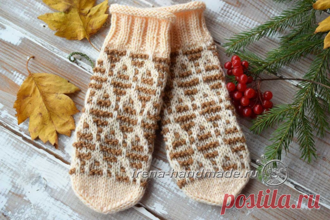 Ленивый жаккард — узор «Веселые ромбы» (вязание, схемы и фото) - Irena Handmade