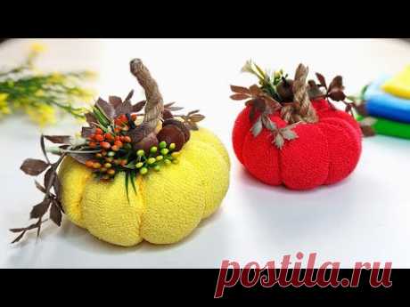 🎃 ТЫКВА ИЗ КУХОННОЙ САЛФЕТКИ СВОИМИ РУКАМИ  🎃 ОСЕННИЙ ДЕКОР 🍂