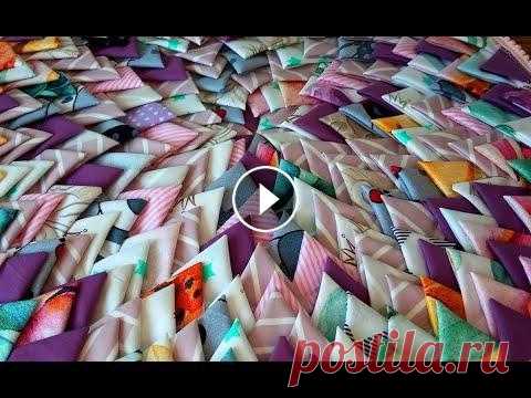 Что сшить из остатков ткани. Новая идея из лоскутов. Шью коврик из квадратов. Здравствуйте, дорогие зрители - подписчики и гости моего канала!...