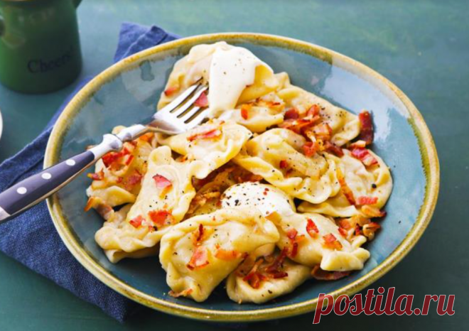 Вареники с картошкой и беконом