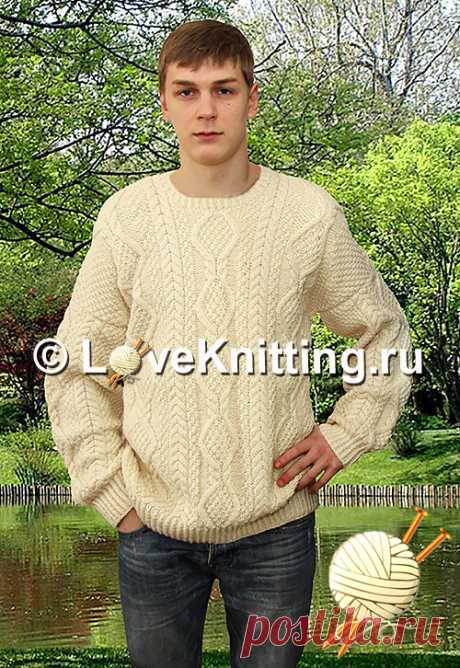 Пуловер c узорами | Loveknitting.ru