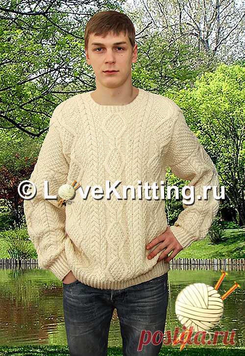 Пуловер c узорами | Loveknitting.ru