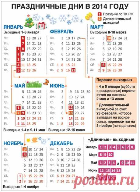 Праздничные дни в 2014 году | Хитрости жизни