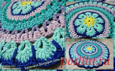 Коврик крючком. Африканский цветок