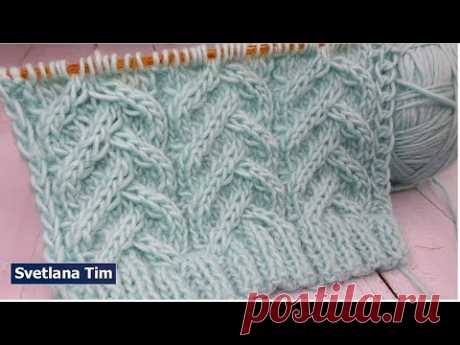 Узоры Спицами. Как вязать Узор Косы (жгуты) + схема и описание № 639