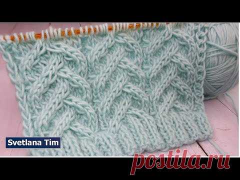 Узоры Спицами. Как вязать Узор Косы (жгуты) + схема и описание № 639