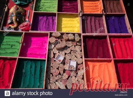 Display of printing stamps and dyes at a market stall in Kathmandu Stock Photo: 146123066 - Alamy