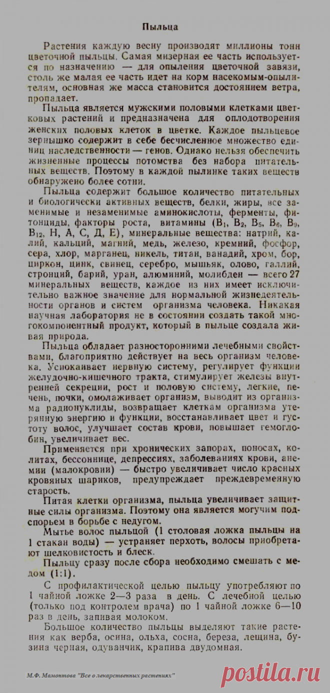 Лечение пыльцой