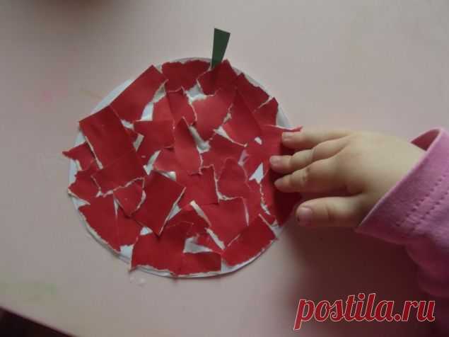 Аппликация " Яблоко ". - Поделки с детьми | Деткиподелки