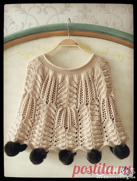 Детское пончо спицами. Вязание спицами пончо для девочки