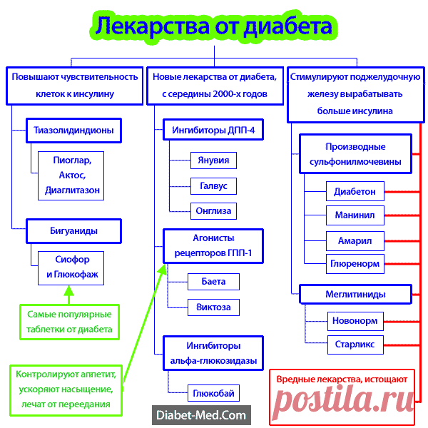Лекарство от диабета. Все о лекарствах от сахарного диабета