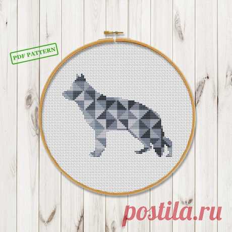 German Sheperherd Geometric cross stitch pattern Geometric | Etsy