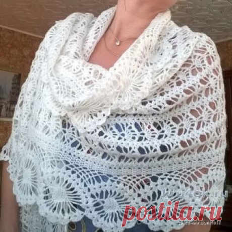 Роскошный нежнейший палантин (Вязание крючком)