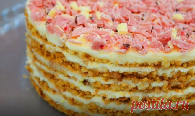 Самый модный торт из крошки без выпечки 