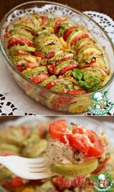Легкая овощная запеканка с куриной грудкой - кулинарный рецепт