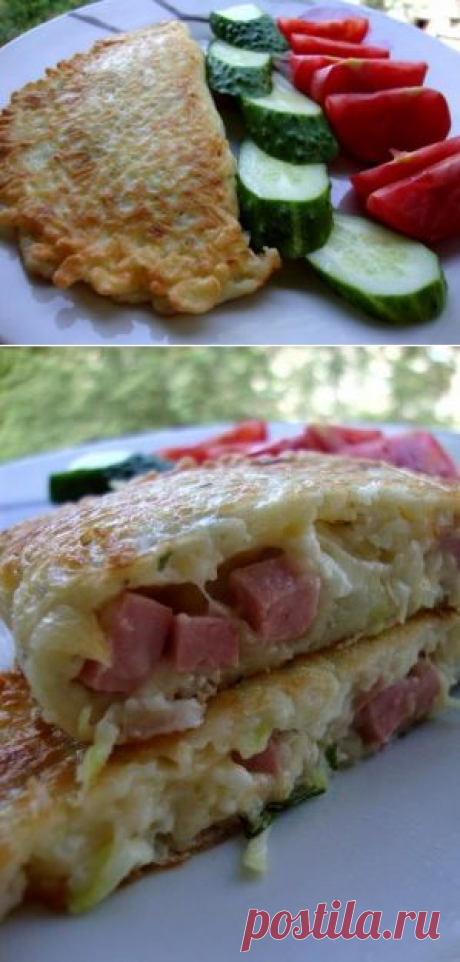 «Чебуреки» из кабачков с сыром и творогом. : Блины, блинчики, оладьи