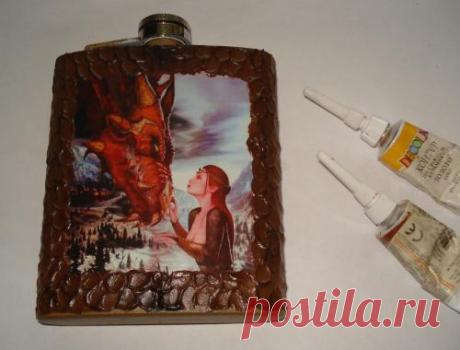 Декупаж - Сайт любителей декупажа - DCPG.RU | Фляжка "Дама драконьего сердца"