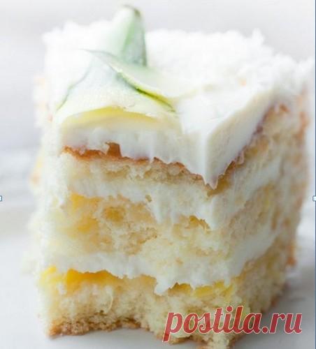 Пина Колада бисквитный торт
