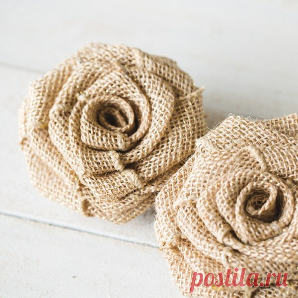 No-Sew DIY Burlap Roses - Six Clever Sisters