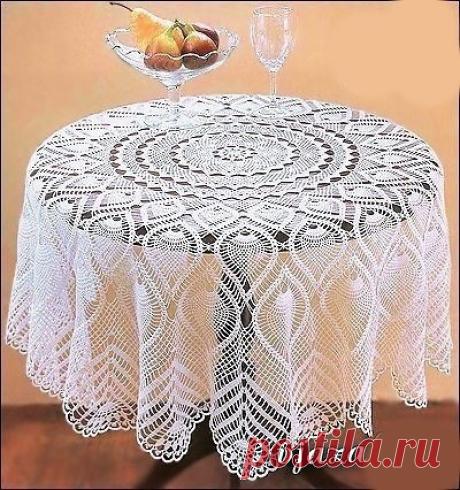 ​Ажурная скатерть крючком
