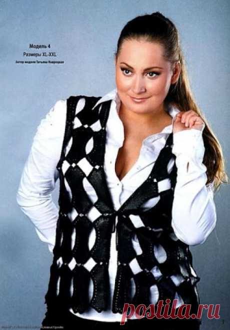 Как связать жилет из кусочков кожи