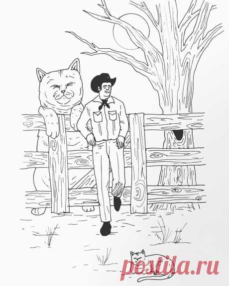 Авокадо, космос и «Большая волна»: сюрреалистические коты Даниала Райана