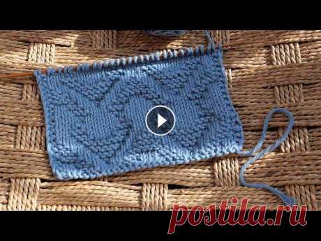 Теневой узор «Омега» спицами Ω «Omega» knitting pattern Узор «Омега», выполнен только из лицевых и изнаночных петель Набрать количество петель кратно 14+1+2 петли. Вязать по схеме: Повторять 1-18 ряды для у...