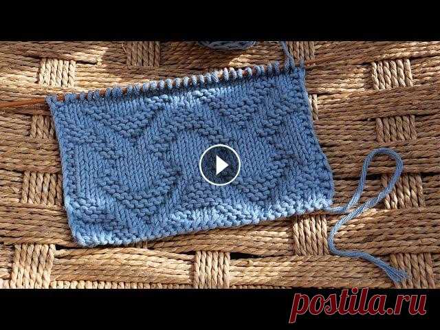 Теневой узор «Омега» спицами Ω «Omega» knitting pattern Узор «Омега», выполнен только из лицевых и изнаночных петель Набрать количество петель кратно 14+1+2 петли. Вязать по схеме: Повторять 1-18 ряды для у...