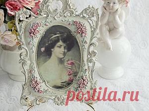 Декупаж фоторамки в стиле Шебби-Шик - Ярмарка Мастеров - ручная работа, handmade