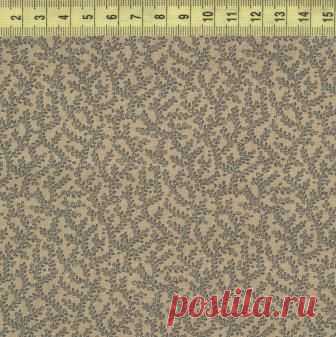 Веточки голубые на бежевом ф. W33439-2