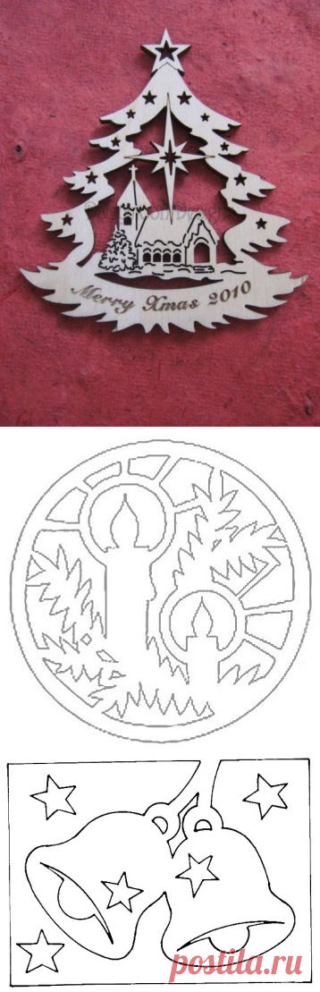 Ёлочки, шарики, снежинки - вырезалочки на окна