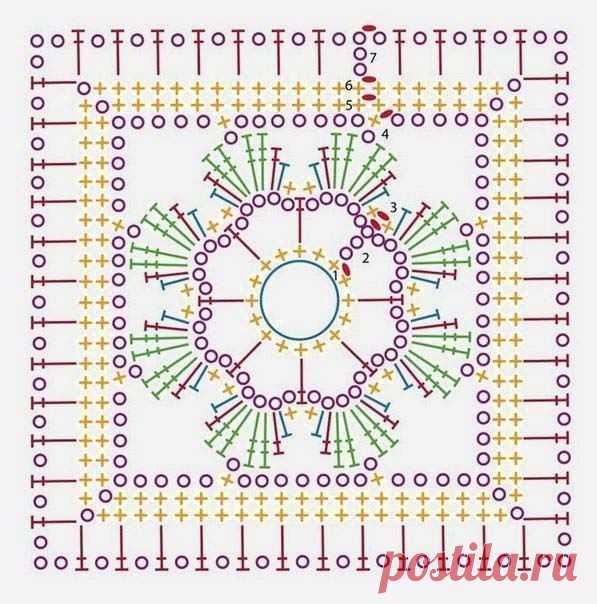 В копилочку тем, кто вяжет крючком: аккуратные схемы мотивов