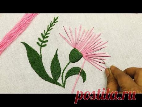 современная цветочная вышивка с очень легкой вышивкой стежками для начинающих