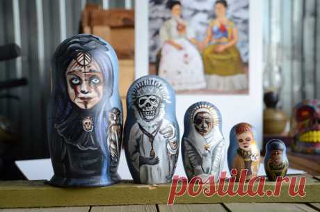 Русская матрешка жуткий мертвый русская гнездовая кукла 5 | Etsy