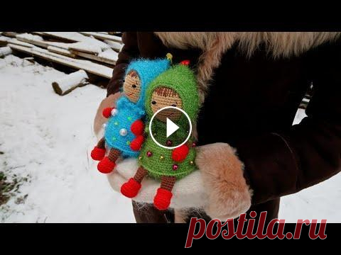Навязала за 5 месяцев. Готовые работы. Вязаные игрушки амигуруми. Новогодняя игрушка елочка вязаная. В видео показываю свои последние готовые работы которые связала за 5 месяцев. Плюшевые зайчик и мишка, динозавр, единорог. Малыши в подгузниках. И Нов...