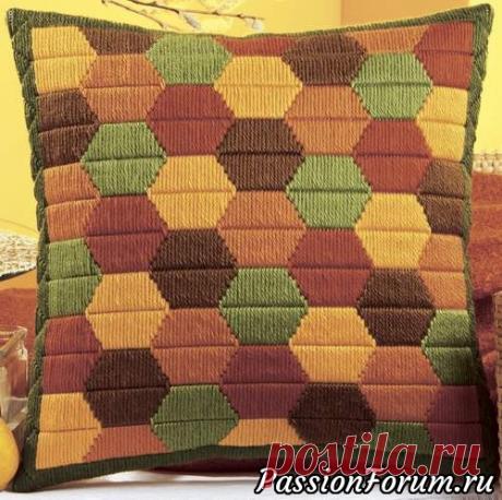 Подушка в стиле барджелло - запись пользователя lubasha (Любаша) в сообществе Вышивка в категории Хардангер
