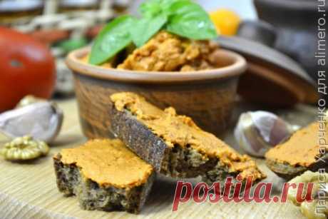 Вкусный паштет из болгарского перца и орехов