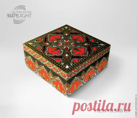 Купить Шкатулка "Ситара". Точечная роспись. - точечная роспись, подарок, ручная работа, шкатулка для украшений