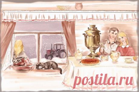 Сообщество иллюстраторов | Иллюстрация MAriLizka - зима. Примитивизм. Компьютерная графика