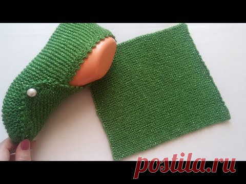 Kare örgüden çok kolay iki şiş patik yapımı  / örgü patik / English Subtitles - YouTube