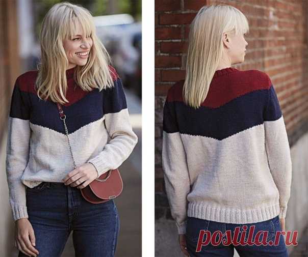 Джемпер с цветной кокеткой в полоску

Спортивный джемпер в морском стиле превосходно смотрится с джинсами. Узор кокетки, связанный в технике интарсии, придает модели своеобразие.

Размеры
32/34 (36/38) 40/42 (44/46) 48/50
Ширина изделия по обхвату груди: 88 (94) 102 (110) 118 см
Длина изделия: 66 (67) 68 (69) 70 см
Длина рукава по внутреннему шву: 48 (48) 48 (48) 48 см

ВАМ ПОТРЕБУЕТСЯ
Пряжа Schachenmayr, Мerino Extrafine 120 (100% новой шерсти; 50 г/120 м) — 7 (7) 8 (8) 9...